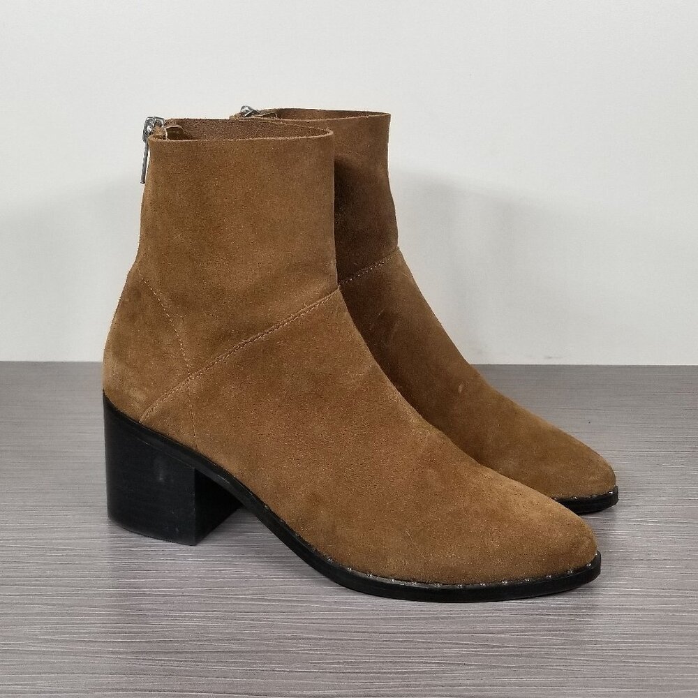 Treasure & Bond Farrah Studded Bootie, Brown Suede, Womens Size 7 M